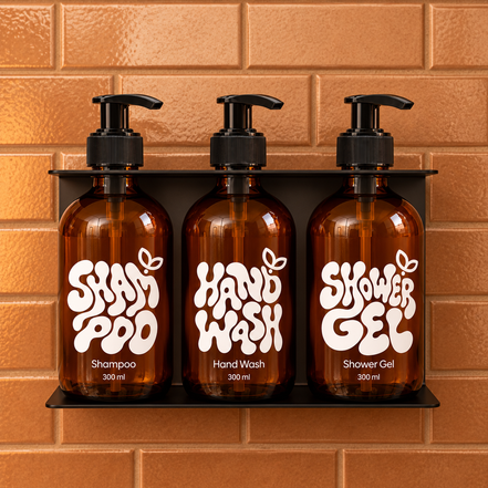Premium Glass Dispenser Trio — 3 × 300 ml